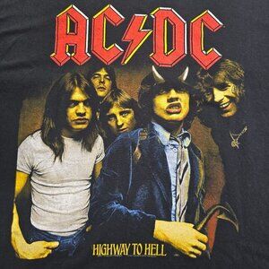 AC/DC Highway to Hell 2001 Gildan Heavy Black Tee, Men's XL